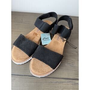 Skechers Cali Memory Foam Desert Kiss 56195S Sz 6.5 Black Slingback Sandals New